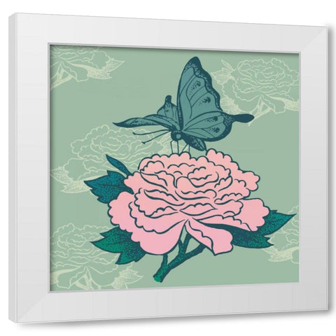 Chinoserie Wallpaper Pattern White Modern Wood Framed Art Print by Z Studio