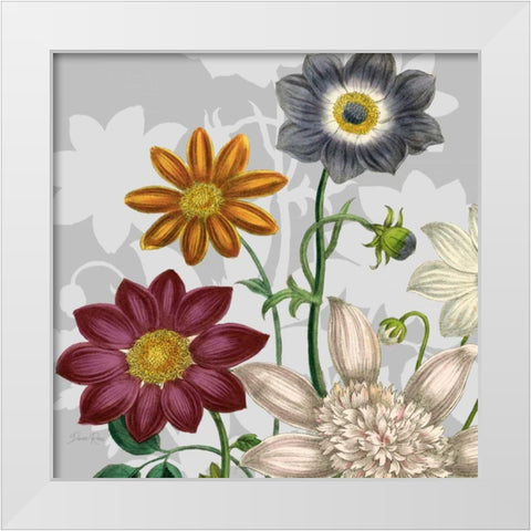 Victorian Garden 1 White Modern Wood Framed Art Print by Ross, Devon