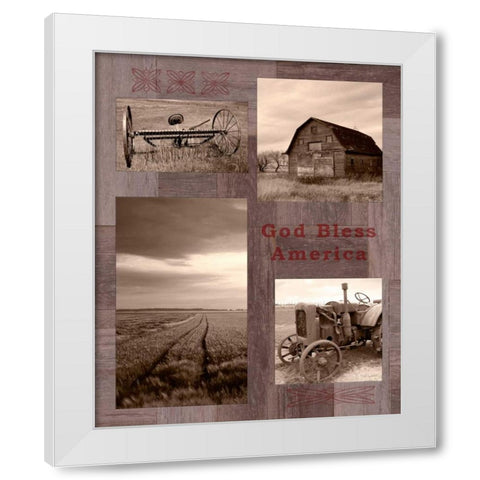 God Bless America White Modern Wood Framed Art Print by Appleman, Sam