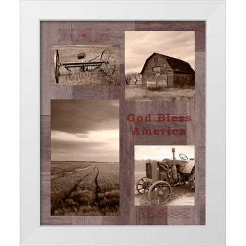 God Bless America White Modern Wood Framed Art Print by Appleman, Sam