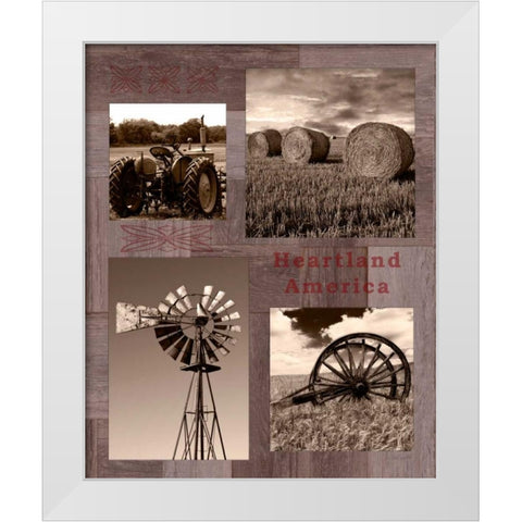 Heartland America White Modern Wood Framed Art Print by Appleman, Sam
