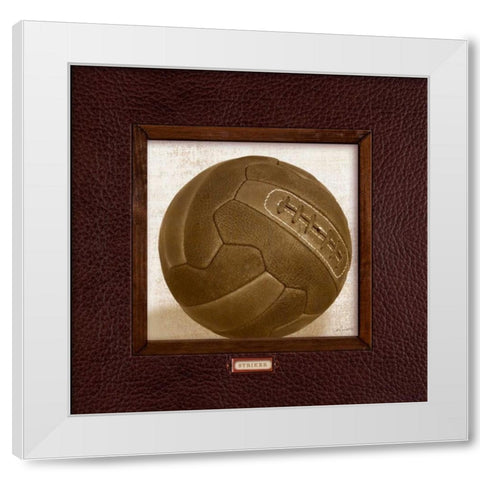 Vintage Soccer White Modern Wood Framed Art Print by Appleman, Sam