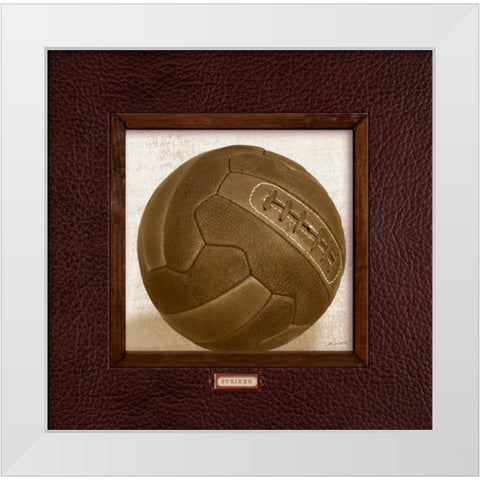 Vintage Soccer White Modern Wood Framed Art Print by Appleman, Sam