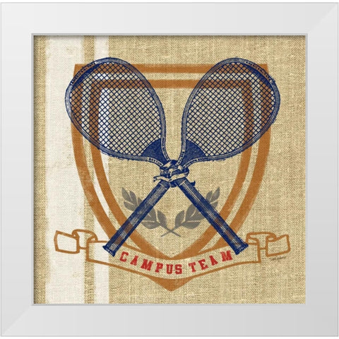 Campus Tennis Team White Modern Wood Framed Art Print by Appleman, Sam
