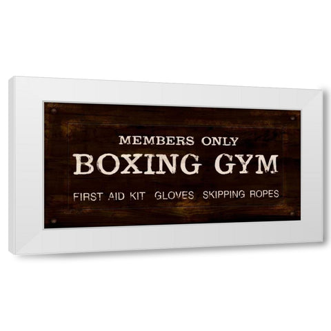Vintage Boxing Gym White Modern Wood Framed Art Print by Appleman, Sam