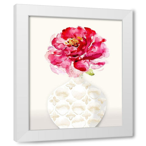 Splash of Petals 2 White Modern Wood Framed Art Print by Jing, Jin