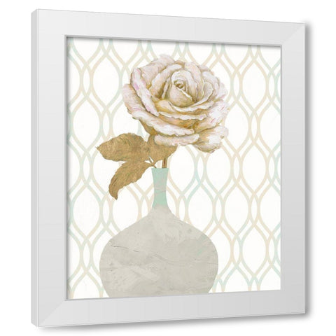 Gilded Rose 1 White Modern Wood Framed Art Print by Zheng, James