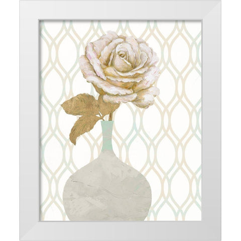 Gilded Rose 1 White Modern Wood Framed Art Print by Zheng, James