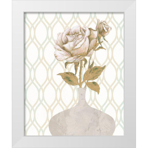 Gilded Rose 2 White Modern Wood Framed Art Print by Zheng, James