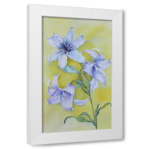 Floral  White Modern Wood Framed Art Print by Mayskaya, Alisa