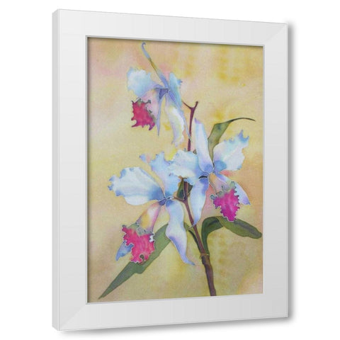 Floral White Modern Wood Framed Art Print by Mayskaya, Alisa