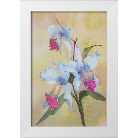 Floral White Modern Wood Framed Art Print by Mayskaya, Alisa
