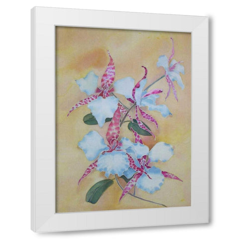 Floral White Modern Wood Framed Art Print by Mayskaya, Alisa