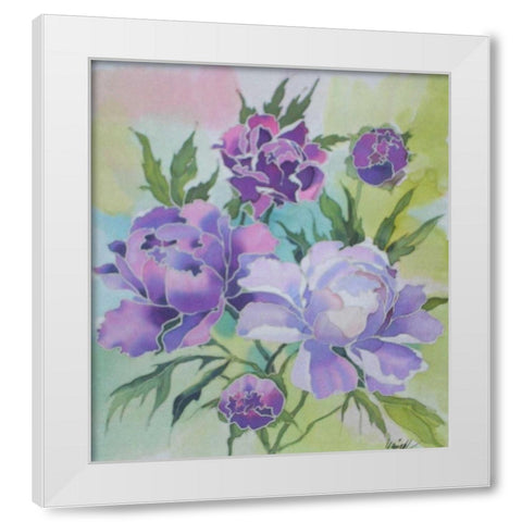 Soft Floral White Modern Wood Framed Art Print by Mayskaya, Alisa