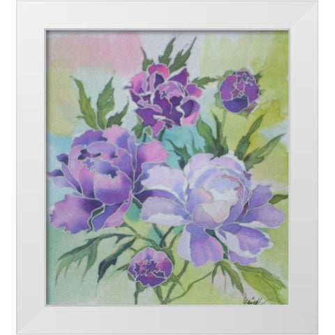 Soft Floral White Modern Wood Framed Art Print by Mayskaya, Alisa