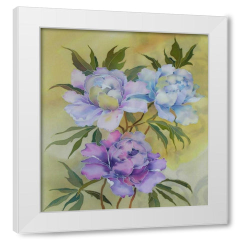 Soft Floral White Modern Wood Framed Art Print by Mayskaya, Alisa