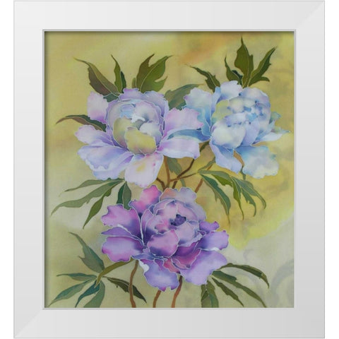 Soft Floral White Modern Wood Framed Art Print by Mayskaya, Alisa