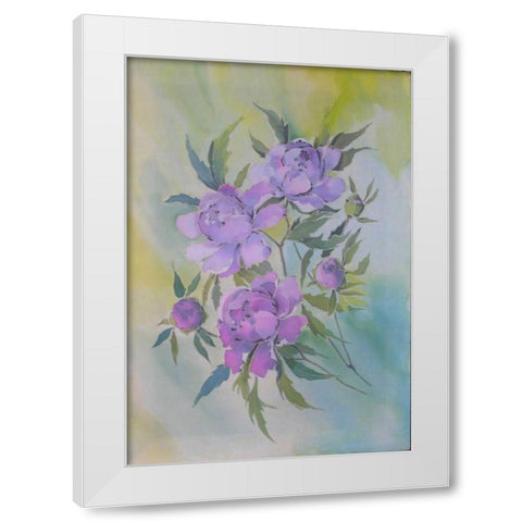 Purple Floriade I  White Modern Wood Framed Art Print by Mayskaya, Alisa
