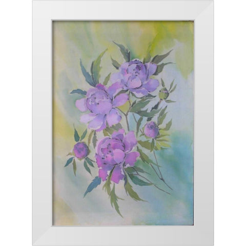 Purple Floriade I  White Modern Wood Framed Art Print by Mayskaya, Alisa