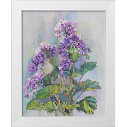 Purple Floriade II White Modern Wood Framed Art Print by Mayskaya, Alisa