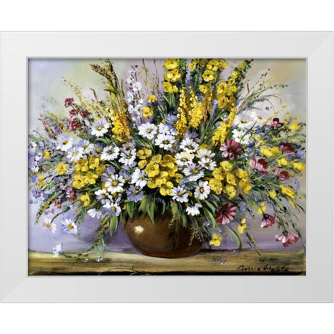 Treasure of daisies White Modern Wood Framed Art Print by Paleta, Anna