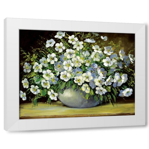 Bouquet of wild flowers White Modern Wood Framed Art Print by Paleta, Anna
