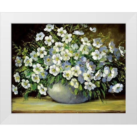 Bouquet of wild flowers White Modern Wood Framed Art Print by Paleta, Anna