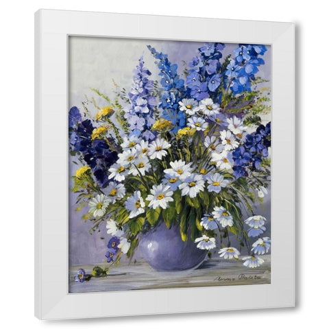 Delphinium White Modern Wood Framed Art Print by Paleta, Anna