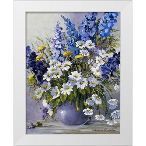 Delphinium White Modern Wood Framed Art Print by Paleta, Anna