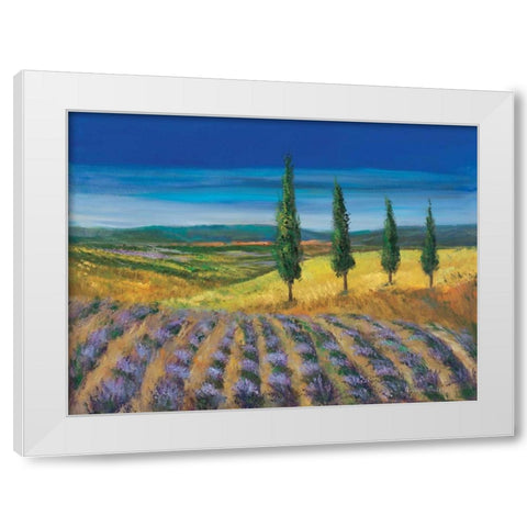 Field of lavender White Modern Wood Framed Art Print by Paleta, Anna