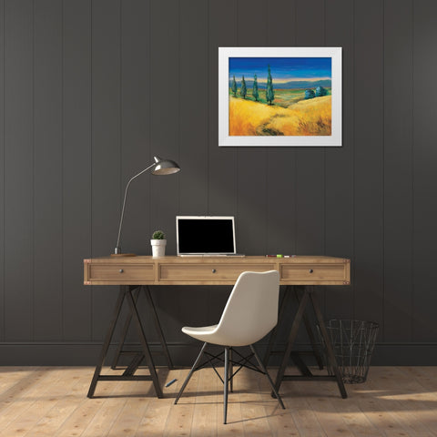 Corn field White Modern Wood Framed Art Print by Paleta, Anna