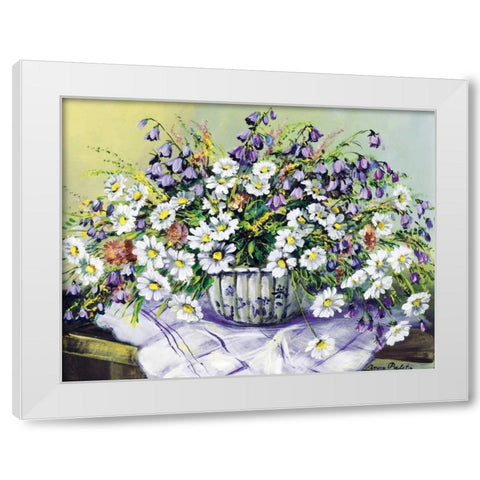 Colourful table II White Modern Wood Framed Art Print by Paleta, Anna