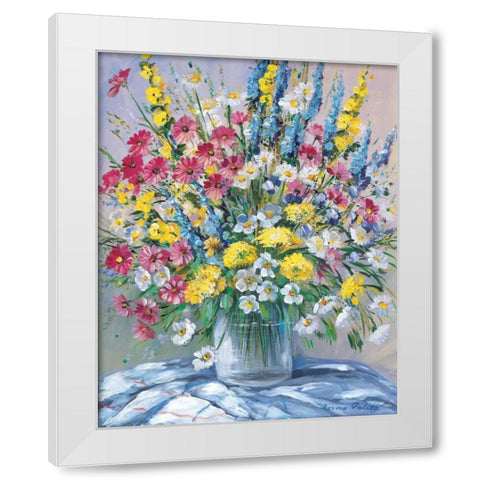 Cheerful flowers I White Modern Wood Framed Art Print by Paleta, Anna