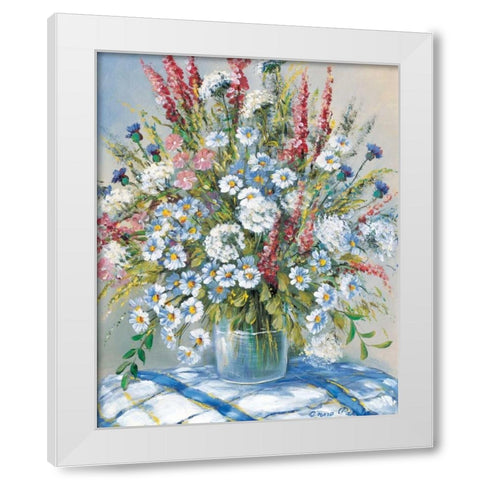 Cheerful flowers II White Modern Wood Framed Art Print by Paleta, Anna