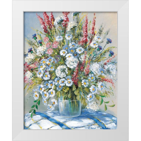 Cheerful flowers II White Modern Wood Framed Art Print by Paleta, Anna