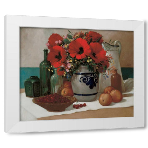Stillife  White Modern Wood Framed Art Print by van Rooijen, Carel