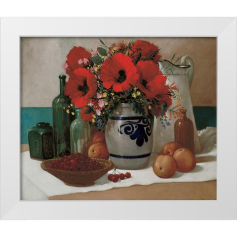 Stillife  White Modern Wood Framed Art Print by van Rooijen, Carel