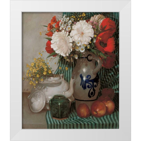 Stillife  White Modern Wood Framed Art Print by van Rooijen, Carel