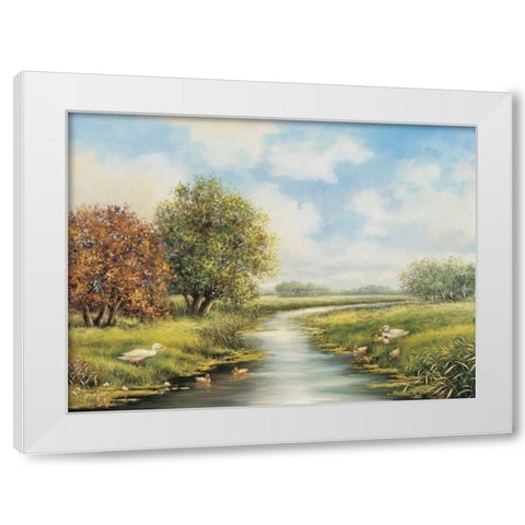 A natural harmony White Modern Wood Framed Art Print by de Jong, Johan