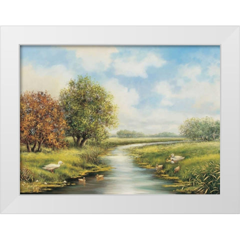 A natural harmony White Modern Wood Framed Art Print by de Jong, Johan