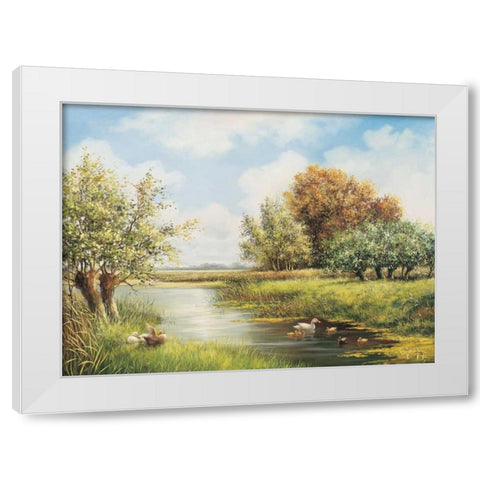 A natural peace White Modern Wood Framed Art Print by de Jong, Johan