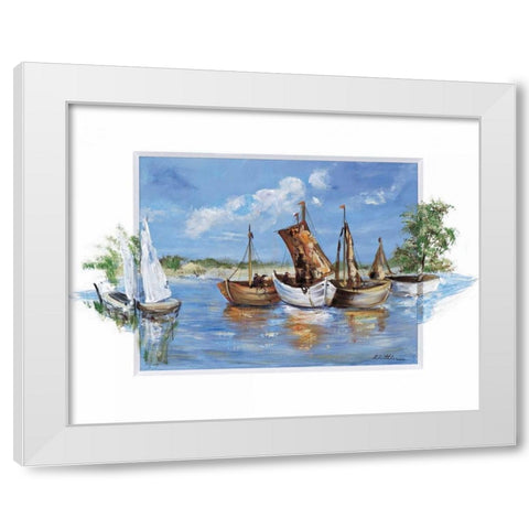 Peaceful scene White Modern Wood Framed Art Print by Schottler, Katharina