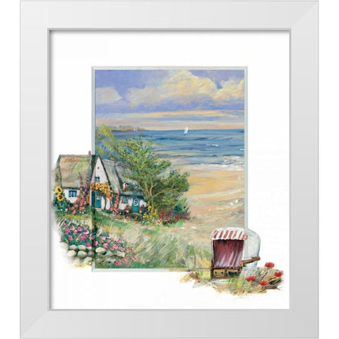Near the sea White Modern Wood Framed Art Print by Schottler, Katharina