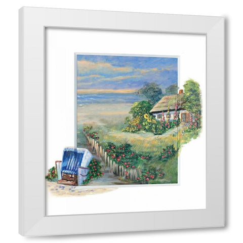 Path to the beach White Modern Wood Framed Art Print by Schottler, Katharina