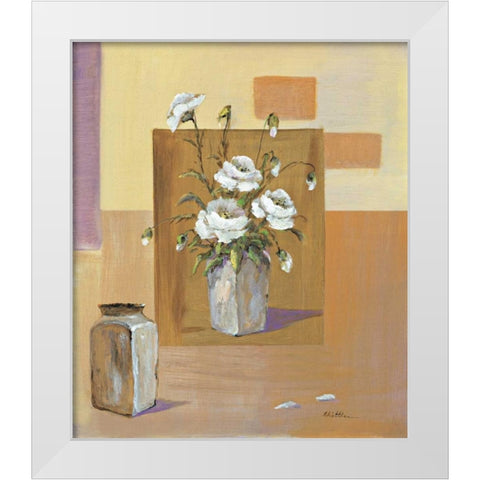 Say it with flowers I White Modern Wood Framed Art Print by Schottler, Katharina