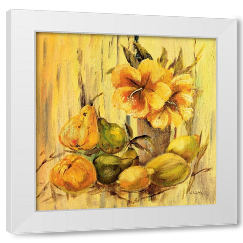 Yellow creation I White Modern Wood Framed Art Print by Schottler, Katharina