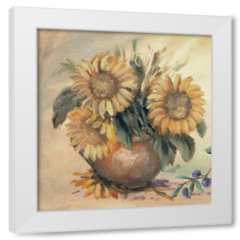 Sunflower bouquet ll White Modern Wood Framed Art Print by Schottler, Katharina