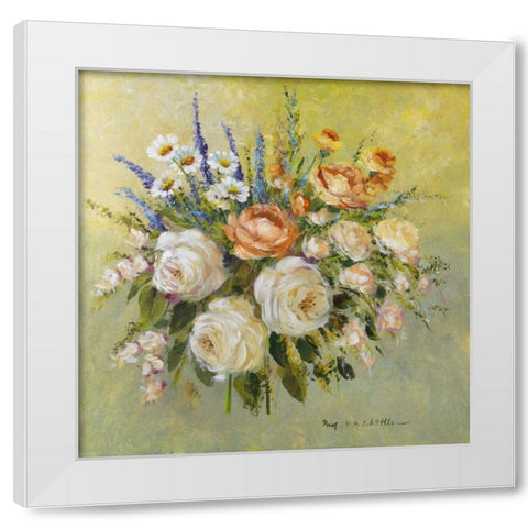 Tradition bouqet III White Modern Wood Framed Art Print by Schottler, Katharina