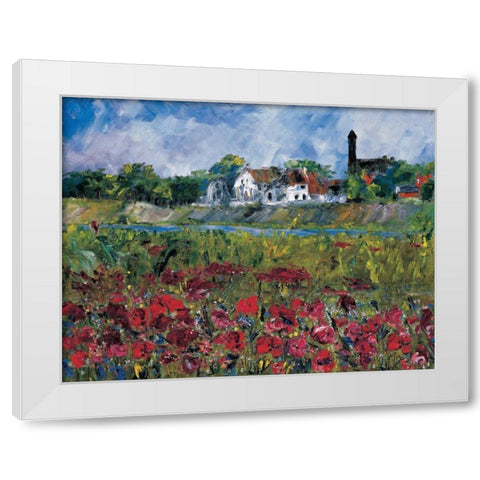 My village at the river White Modern Wood Framed Art Print by Cruysberg, Marijke