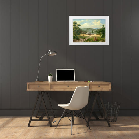 Rodnie Gori White Modern Wood Framed Art Print by Vlagyislav, Najgyonov